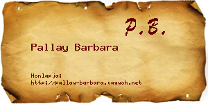 Pallay Barbara névjegykártya